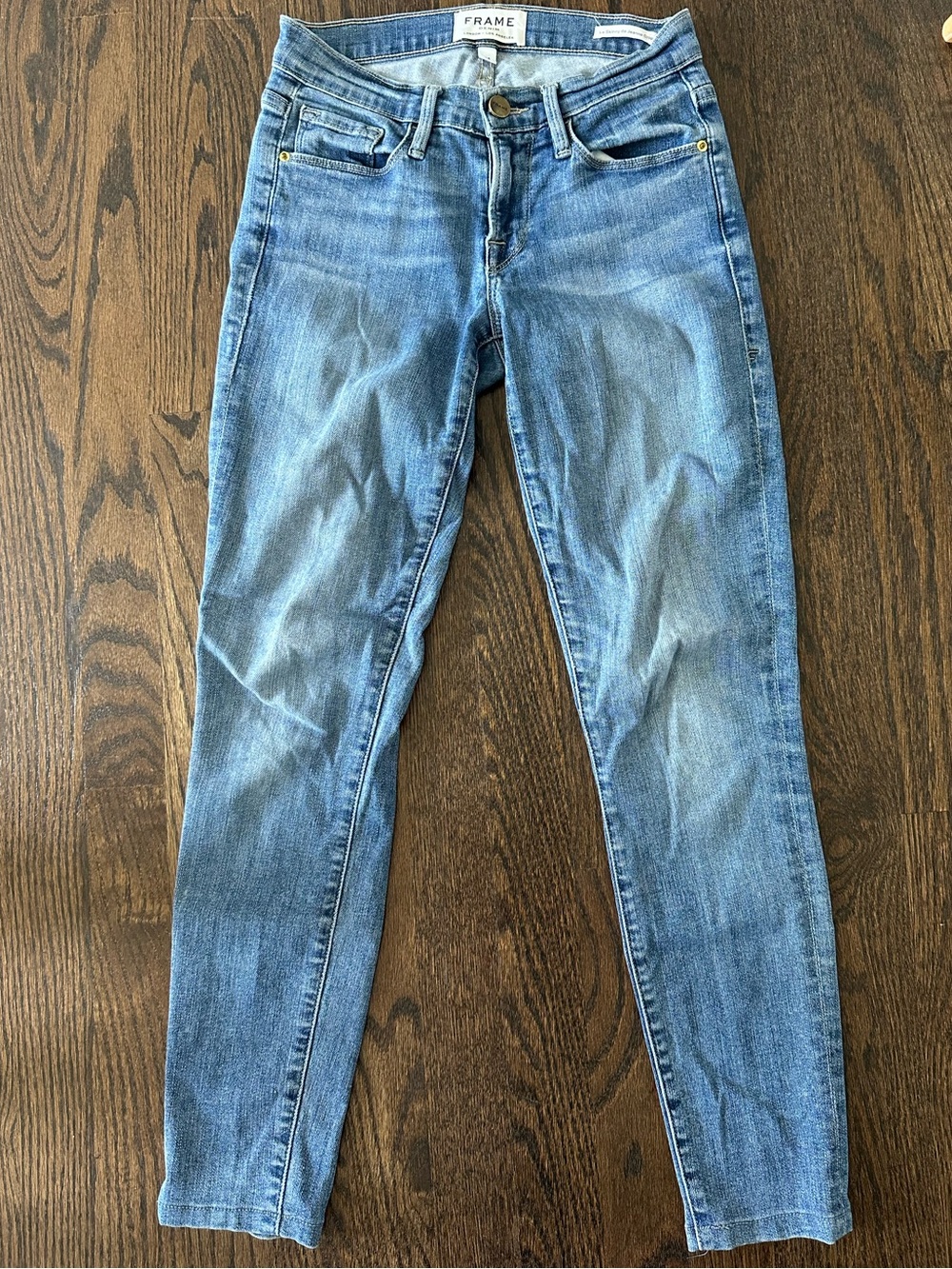 FRAME Le Skinny de Jeanne Crop Jeans Women’s 24 Light Wash Mid Rise Skinny Denim